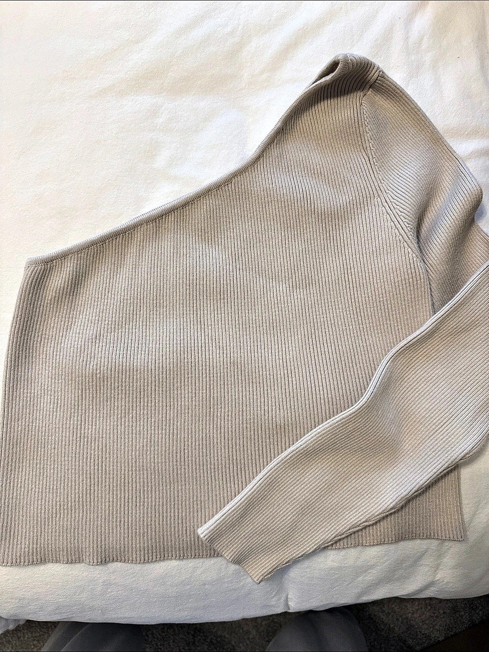 Anthropologie Ribbed Crew Neck Sweater in Beige Like New